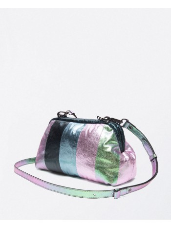 Bolso Surkana metalizado con boquilla a rayas Multi
